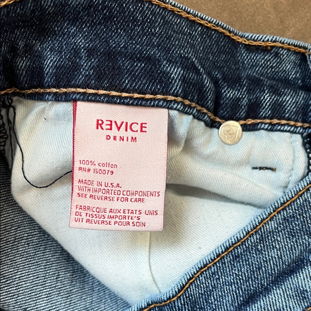 REVICE Two-Tone Blue High Rise Patchwork Jeans - Picture 5 of 16